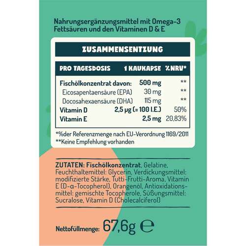 Omega-3 Kids mit Vitamin D + E Balasense 90 St