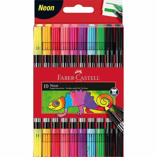 Faber-Castell 이중 섬유 펜 네온, 10색