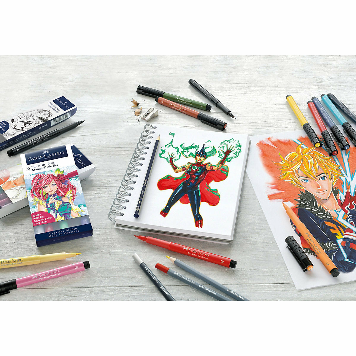 Faber-CastellPITT ARTIST Pens Tuschestift Manga Kaoiro, 6 Farben