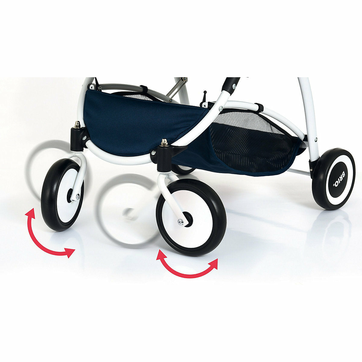 BRIO Puppenwagen Spin blau mit Schwenkrädern