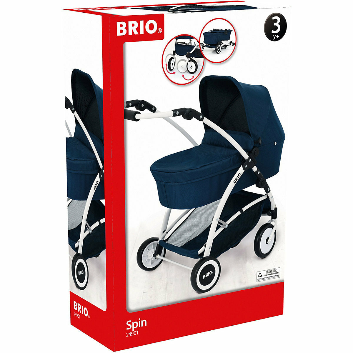 BRIO Puppenwagen Spin blau mit Schwenkrädern