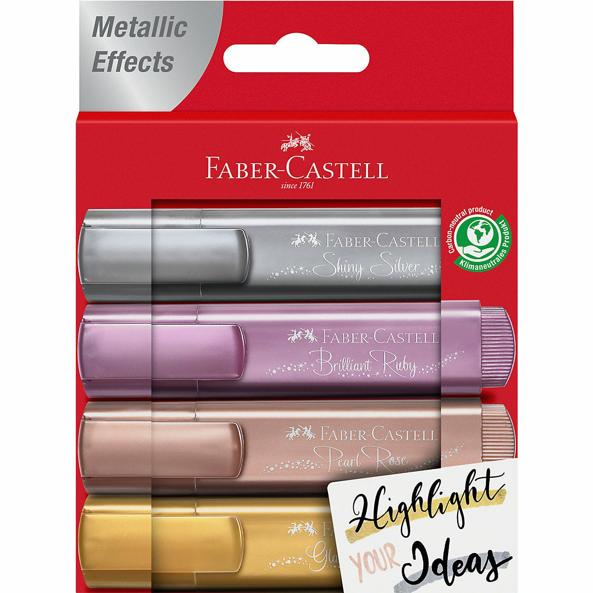 Faber-CastellTextmarker Metallic, 4 Farben