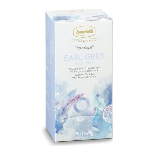 Teavelope Earl Grey Aromatisierter Schwarzer Tee mit Bergamottegeschmack 25 Teebeutel