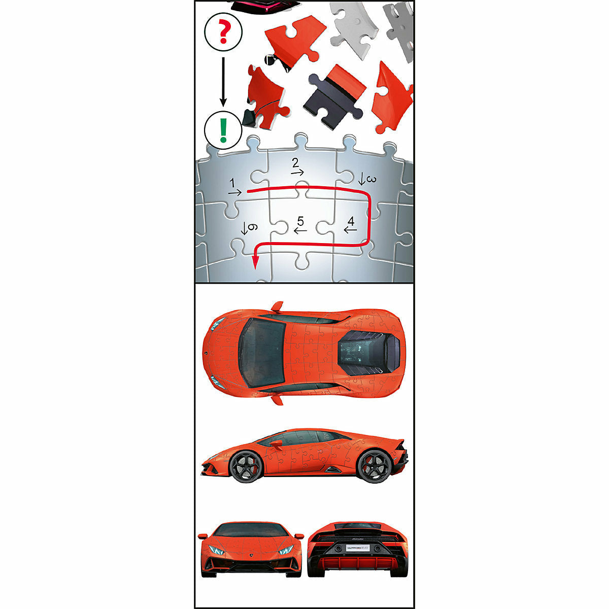 Ravensburger 3D-Puzzle Lamborghini Huracan Evo, 108 Teile