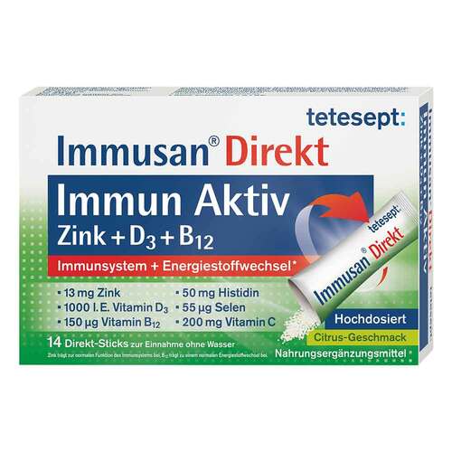 Tetesept Immusan Direkt Zink + D3 + B12 Granulat 14 St