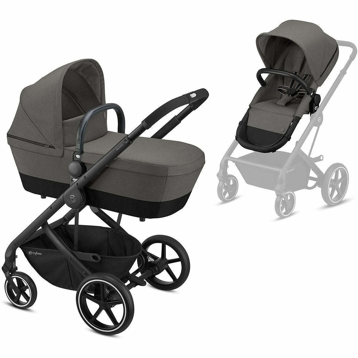 CYBEXCombi 유모차 BALIOS S, 2in1, BLK Soho Grey/미드 그레이