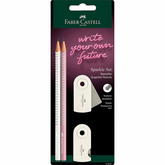 Faber-CastellBleistiftset SPARKLE coconut milk, 4-tlg., inkl. Radierer Sleeve &  Spitzer