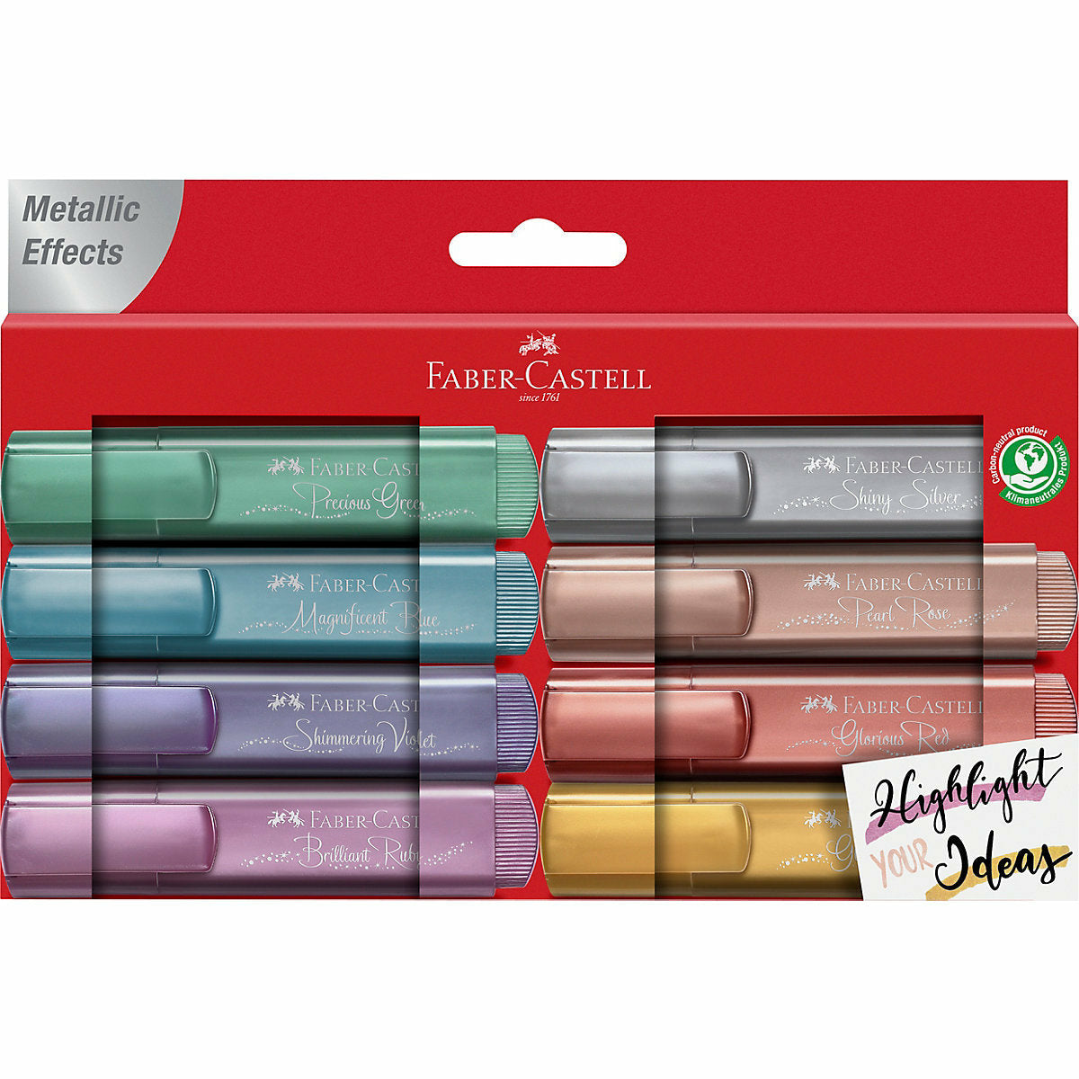 Faber-CastellTextmarker Metallic, 8 Farben