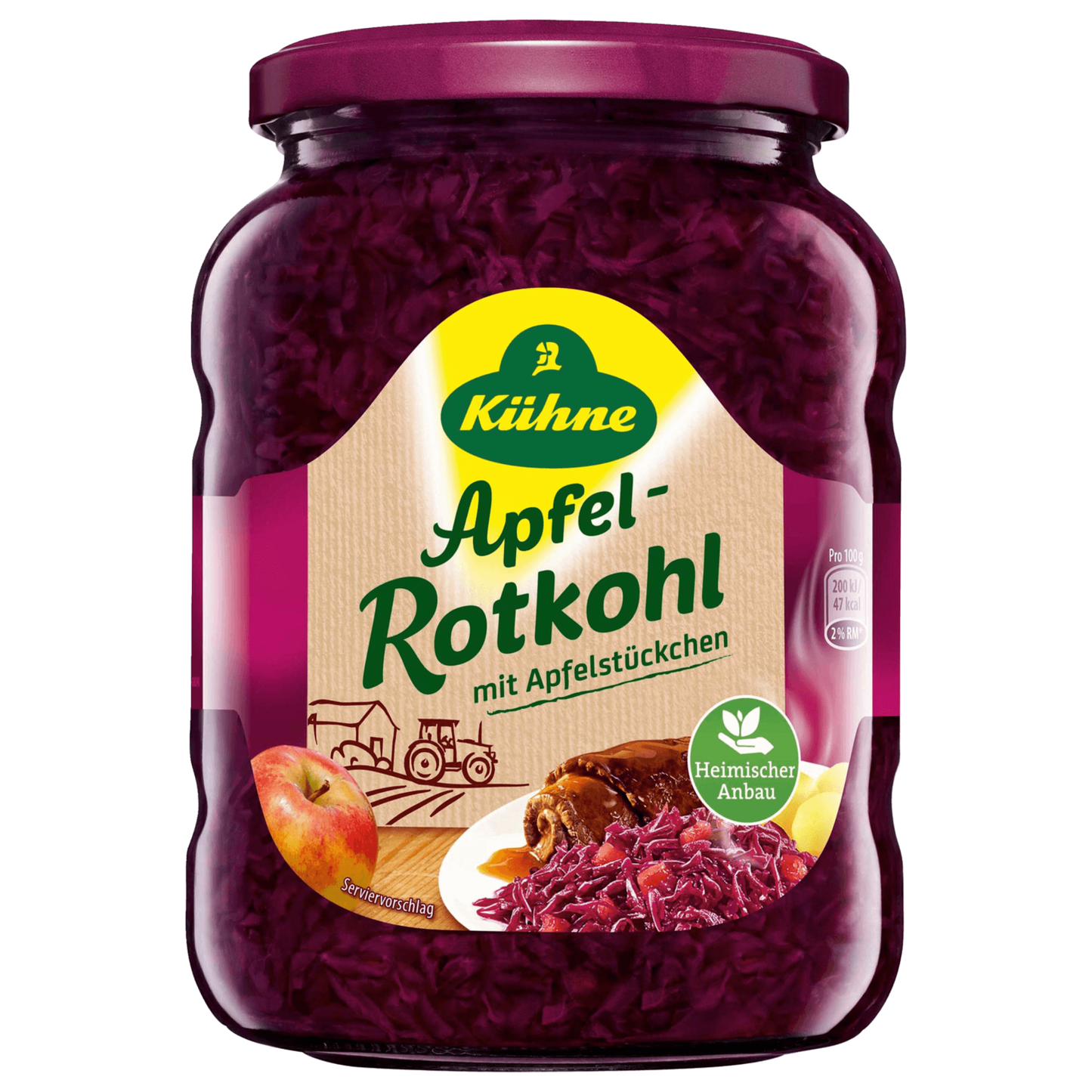 Kühne Apfelrotkohl mit Apfelstücken 650g