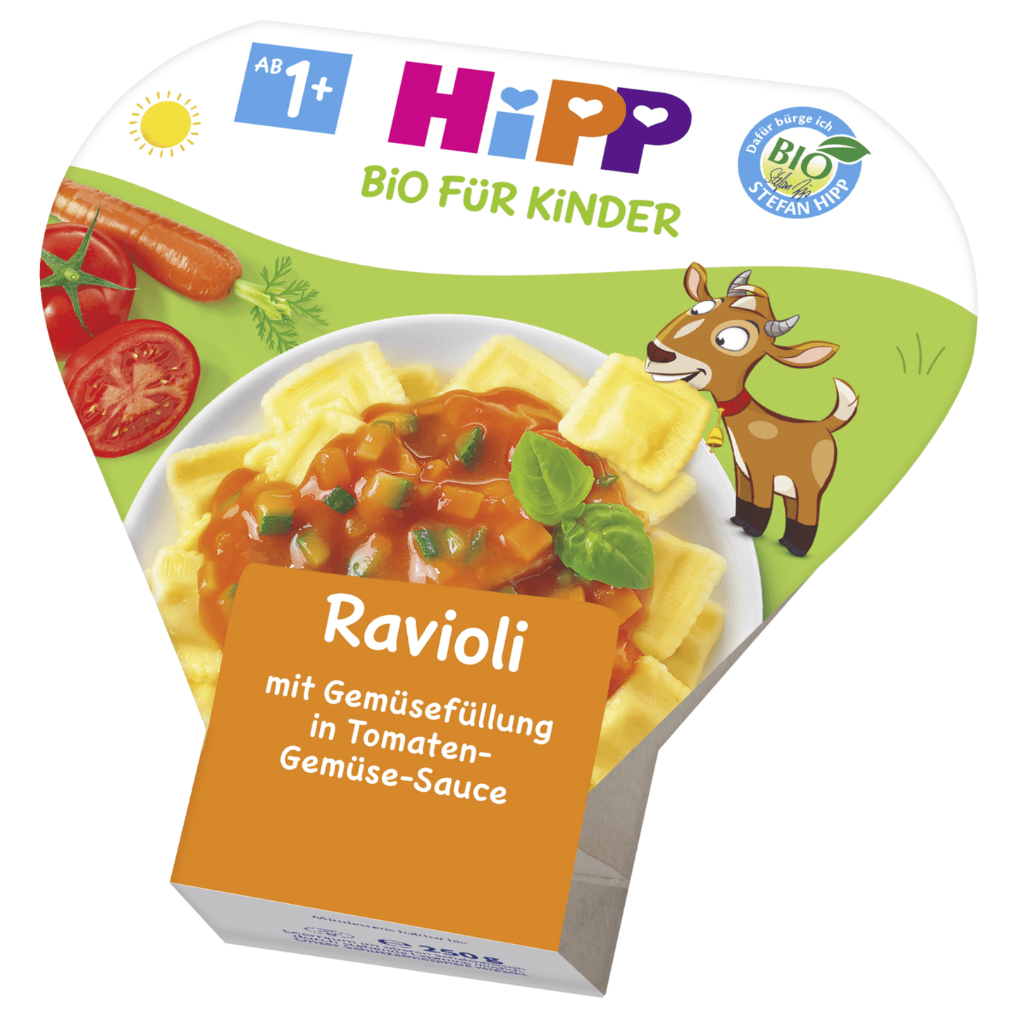 Hipp Bio Kinder-Ravioli mit Tomaten-Gemüsesauce 250g