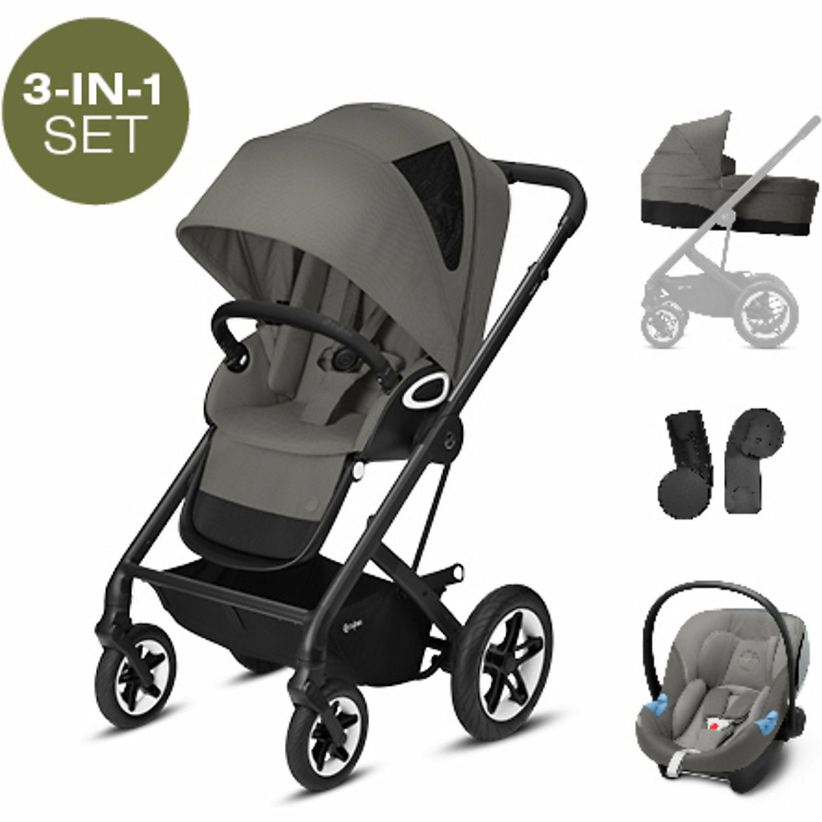 CYBEXKombi Kinderwagen Talos S Lux, 3-in-1, Soho Grey