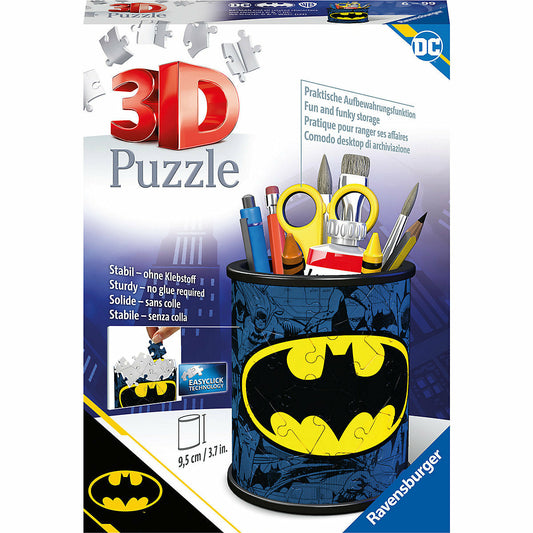 Ravensburger Ravensburger 3D Puzzle 11275 - Utensilo Batman - 54 Teile - Stiftehalter für Batman Fans ab 6 Jahren, Schreibtisch-Organizer für Kinder