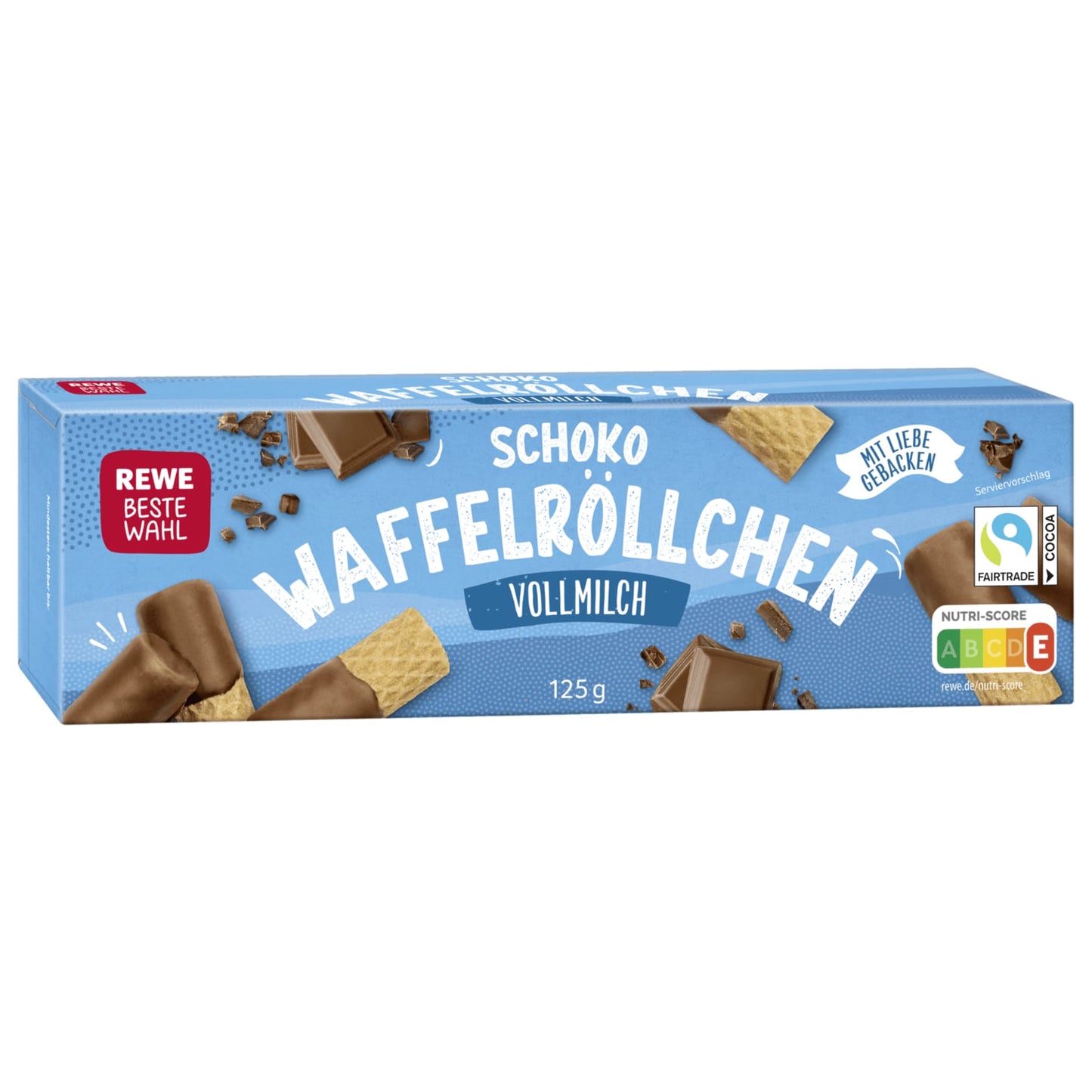 REWE Beste Wahl Schoko Waffelröllchen Vollmilch 125g