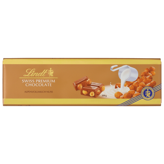 Lindt Schokolade Alpenvollmilch Nuss 300g