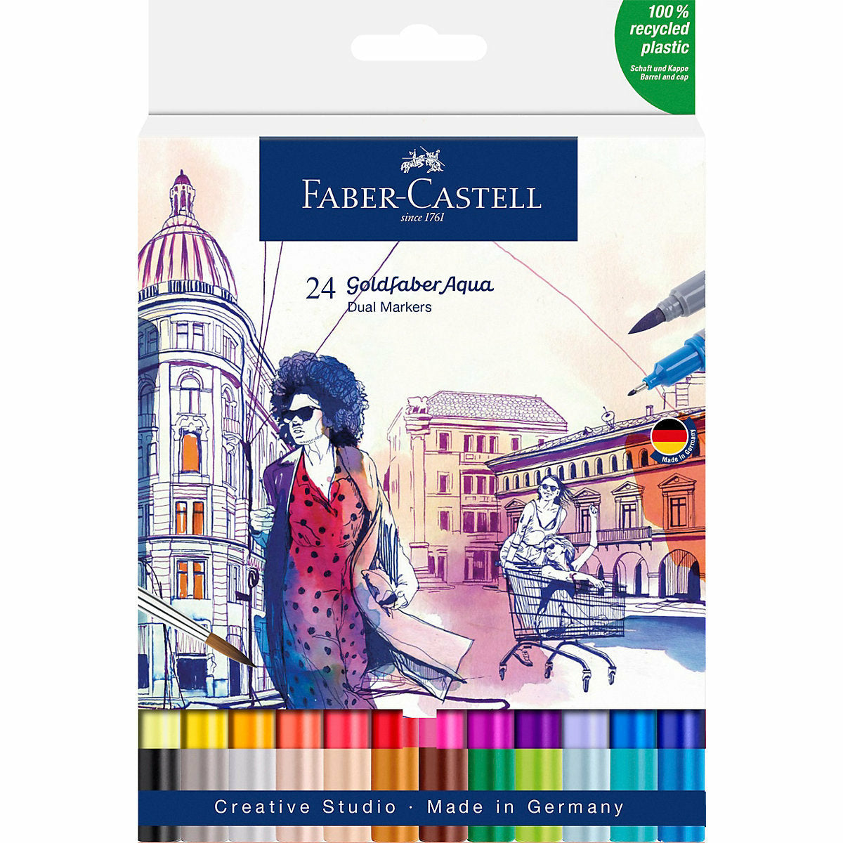 Faber-Castell Goldfaber 듀얼 수채화 마커, 24색