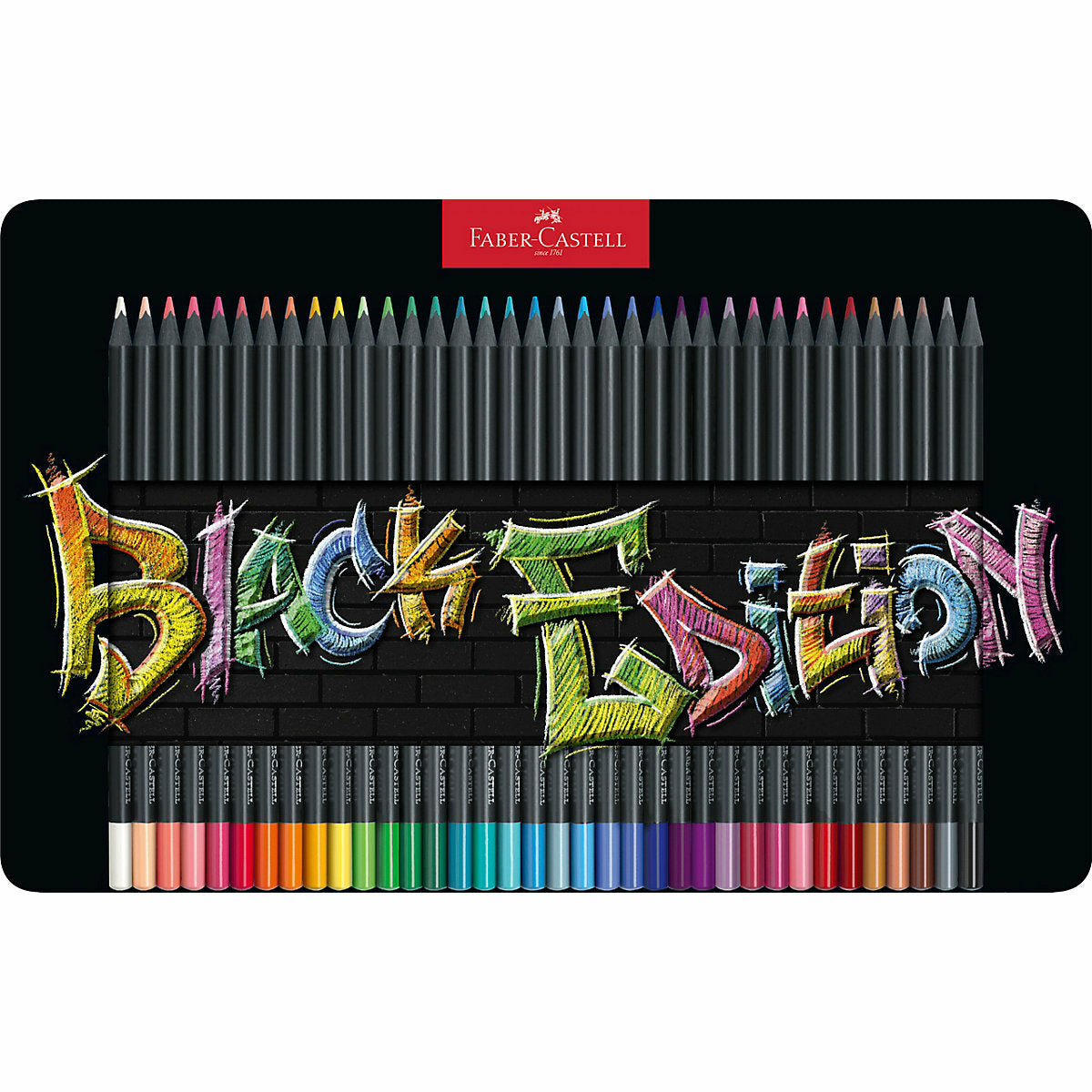 Faber-CastellBuntstifte Black Edition, 36 Farben in Metalletui