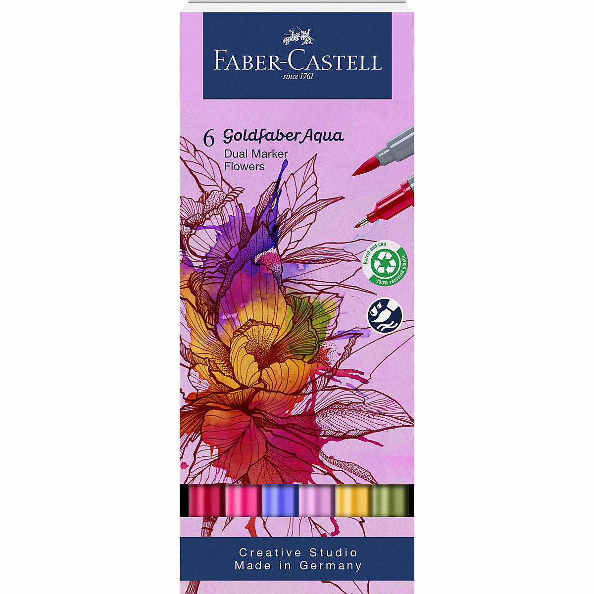 Faber-CastellAquarell-Marker Goldfaber Dual Blumen, 6 Farben