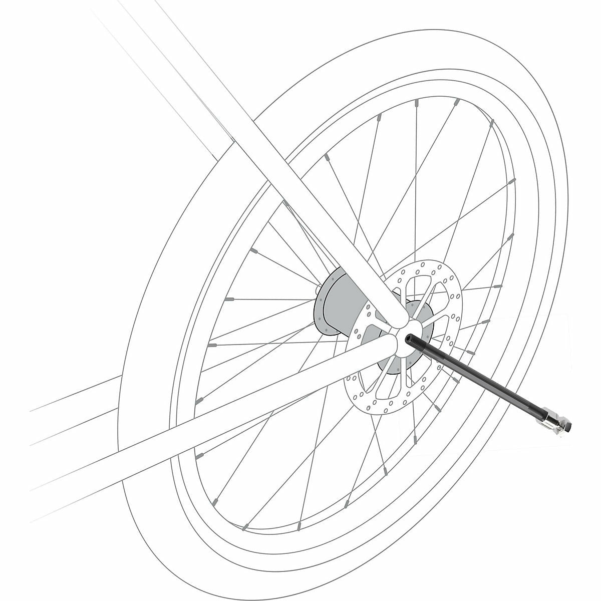 CYBEXSteckachse Axle166-178mm(M12x1.5)/Black-black PU1