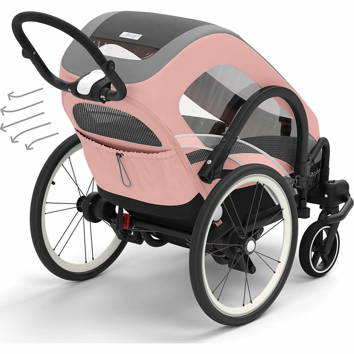 CYBEX 자전거 트레일러 제노바이크 One Box BLPI S/Silver Pink-light pink PU1