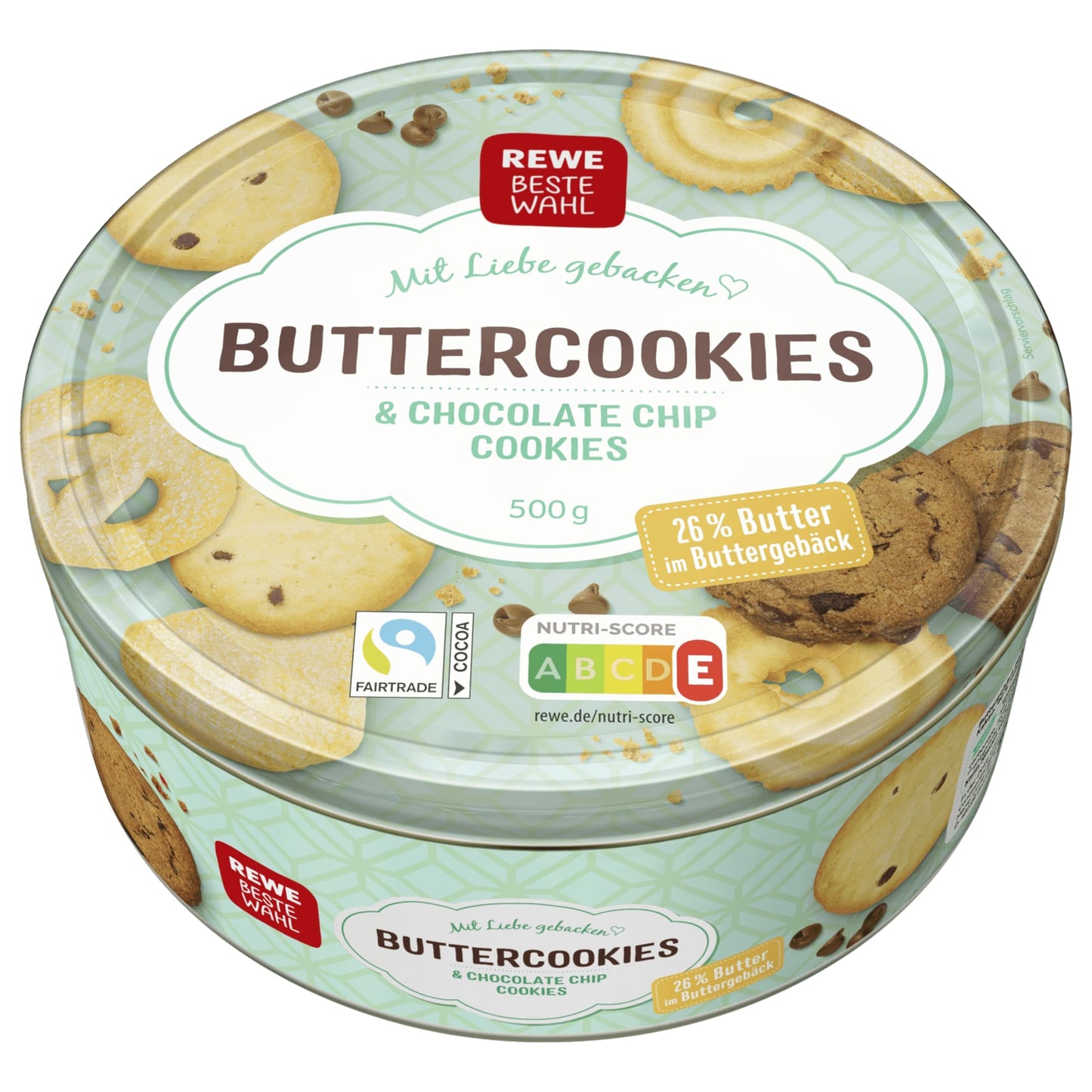 REWE Beste Wahl Danish Buttercookies & Chocolate Chip Cookies 500g