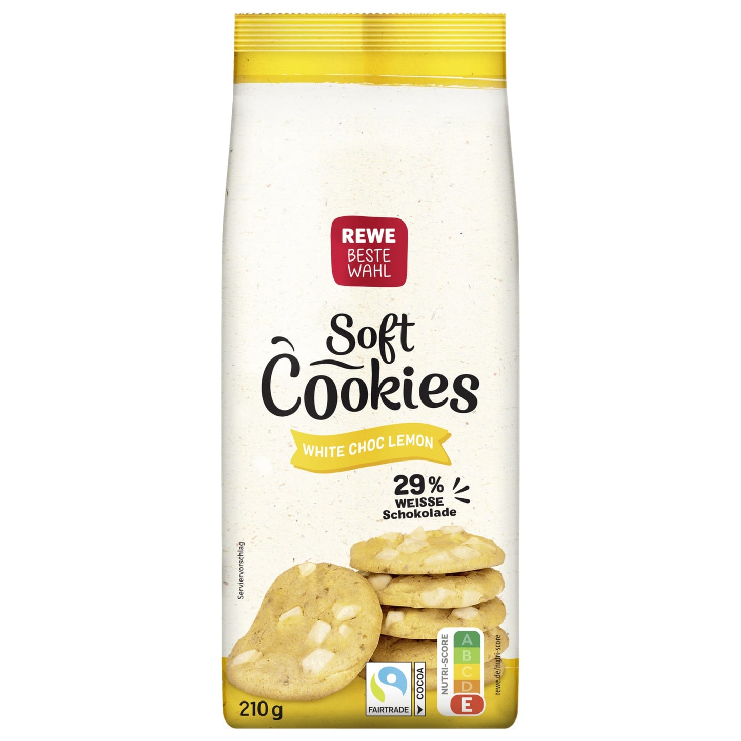 REWE Beste Wahl Soft Cookies White Choc Lemon 210g