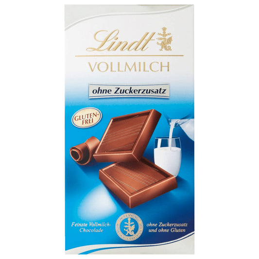 Lindt Vollmilchschokolade ohne Zuckerzusatz glutenfrei 100g