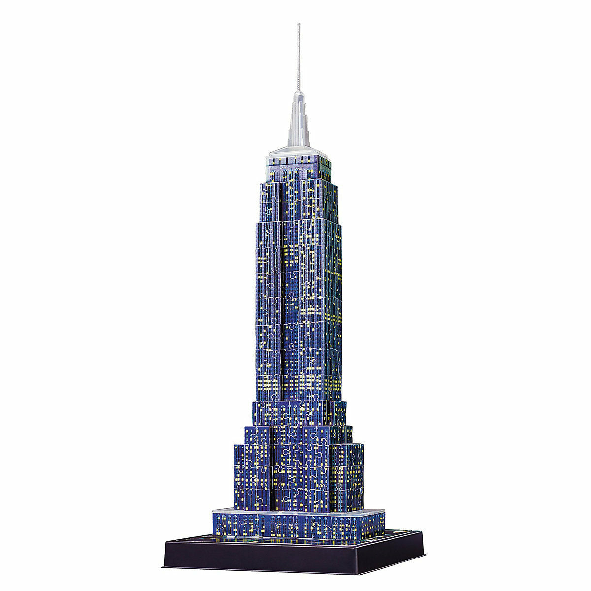 LED가 장착된 Ravensburger 3D 퍼즐 밤, H49 cm, 216개, 밤의 엠파이어 스테이트 빌딩