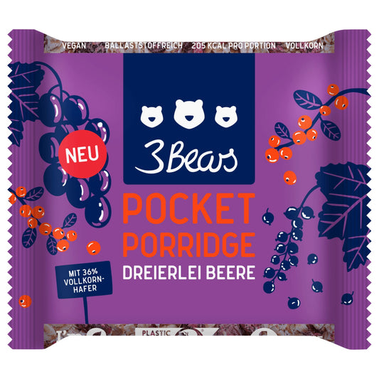 3Bears Pocket Porridge Dreierlei Beere vegan 55g