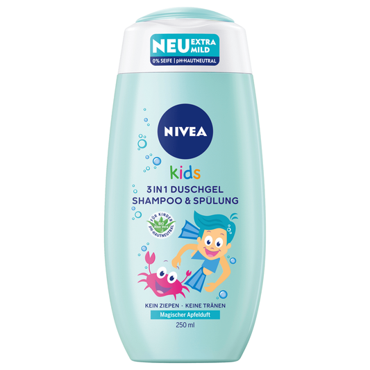 NIVEA Kids 3in1 Duschgel Shampoo & Spülung Magischer Apfelduft 250ml