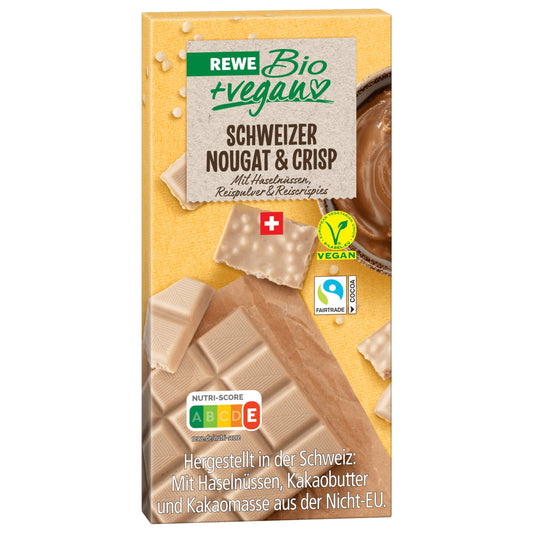 REWE Bio + vegan Schweizer Nougat & Crisp 100g