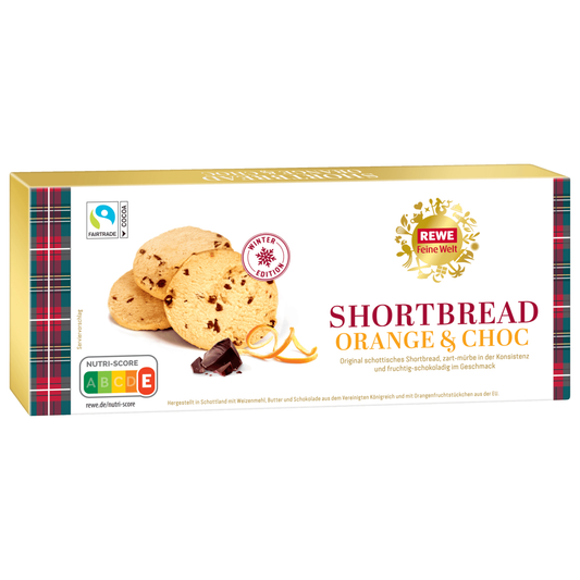 REWE Feine Welt Shortbread Orange & Choc 150g