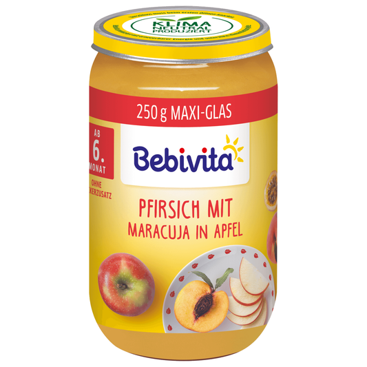 Bebivita Bio Früchtebrei Pfirsich mit Maracuja in Apfel 250g