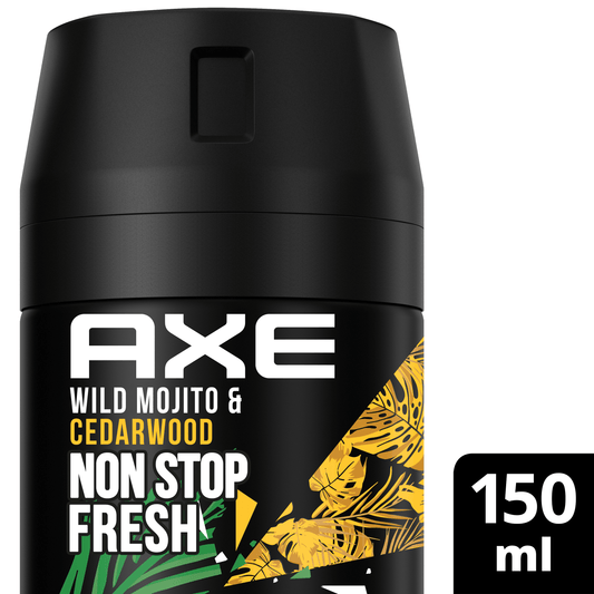 Axe Deospray 와일드 그린 모히토 &amp; 시더우드 알루미늄 프리 150ml