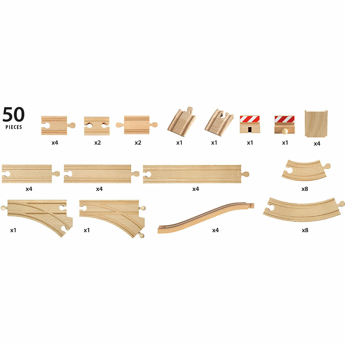 BRIO 33772 Großes Schienensortiment, 50 Teile