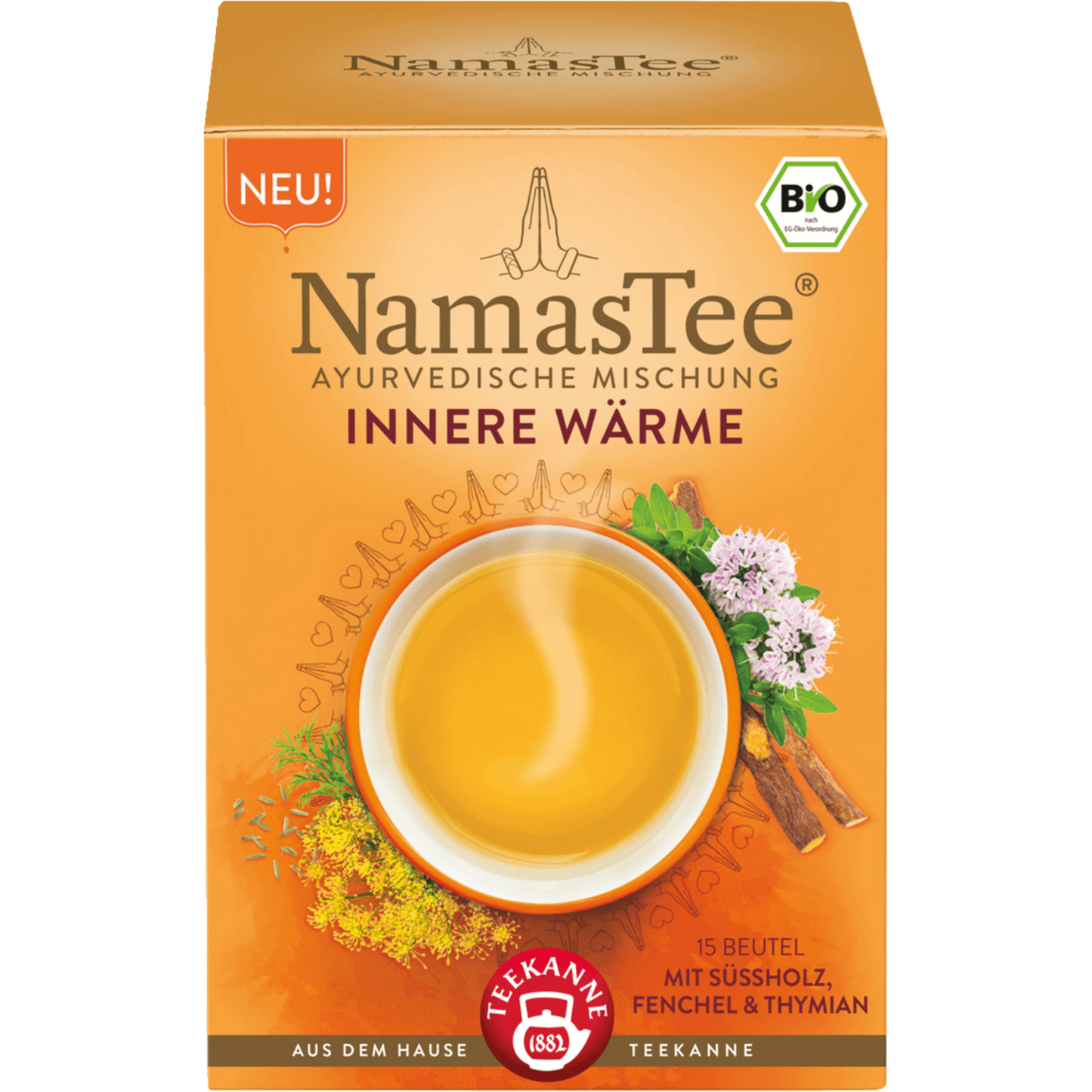 Teekanne Bio NamasTee Ayurvedische Mischung Innere Wärme 27g, 15 Beutel