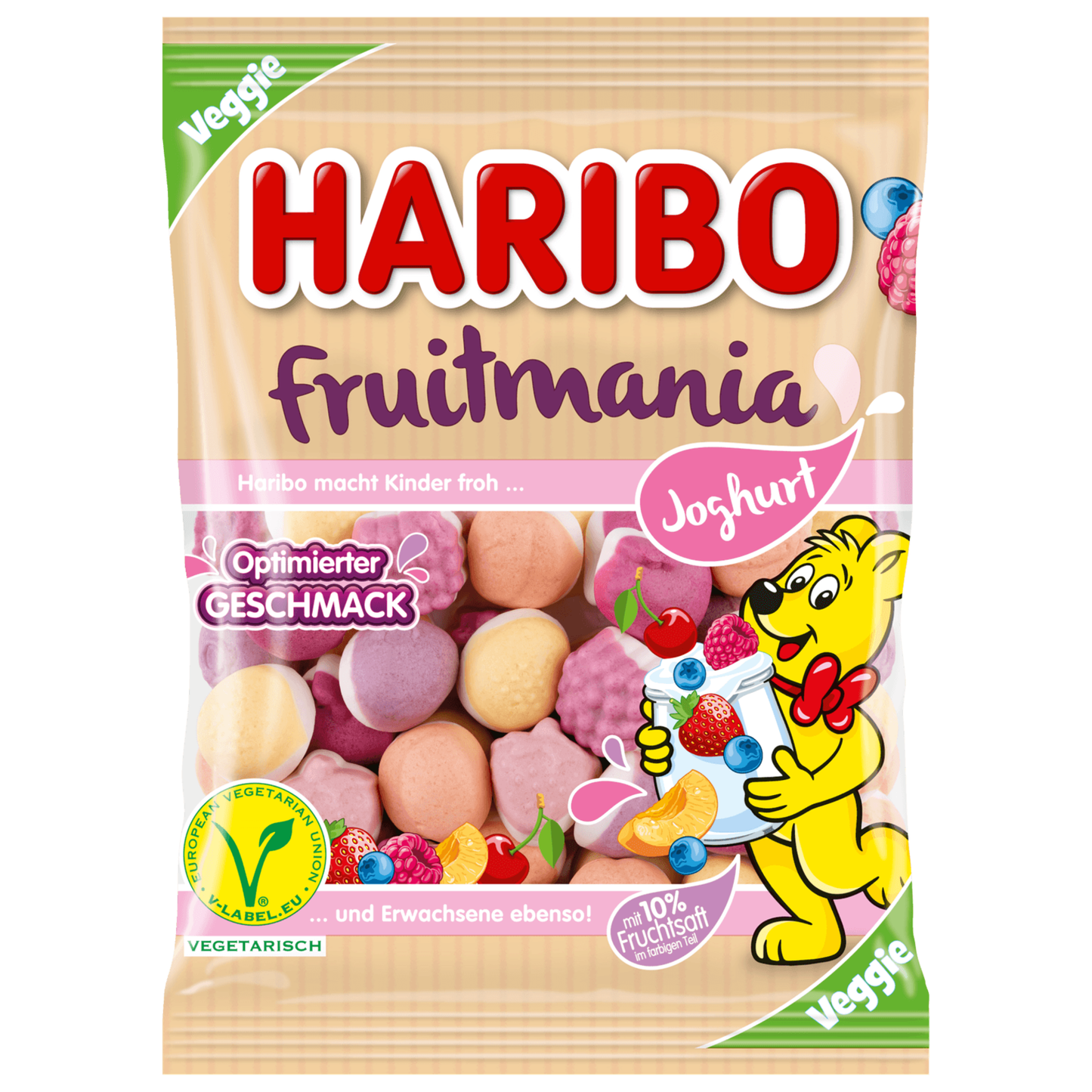 Haribo Fruchtgummi Fruitmania Joghurt Vegetarisch 160g