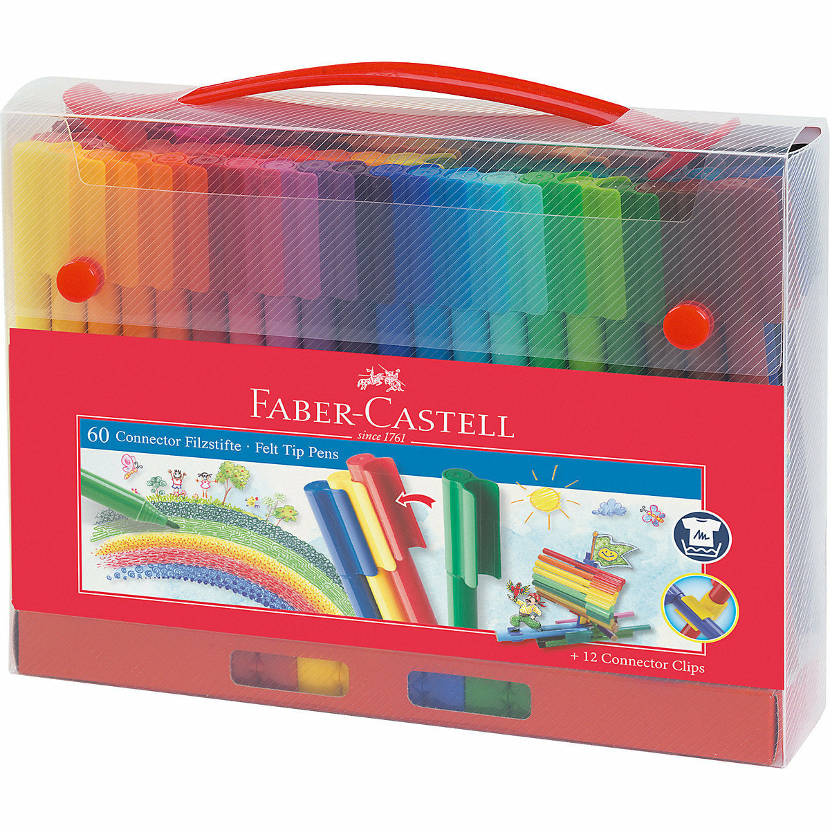 Faber-CastellCONNECTOR Filzstift-Set im Kunststoff-Koffer, 72-tlg.