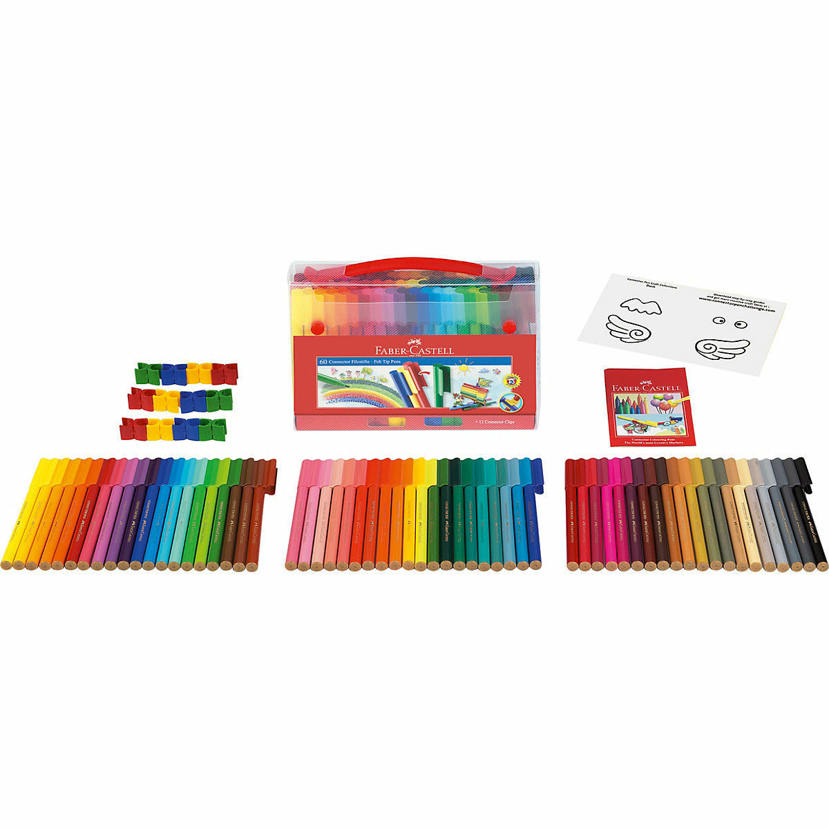 Faber-CastellCONNECTOR Filzstift-Set im Kunststoff-Koffer, 72-tlg.