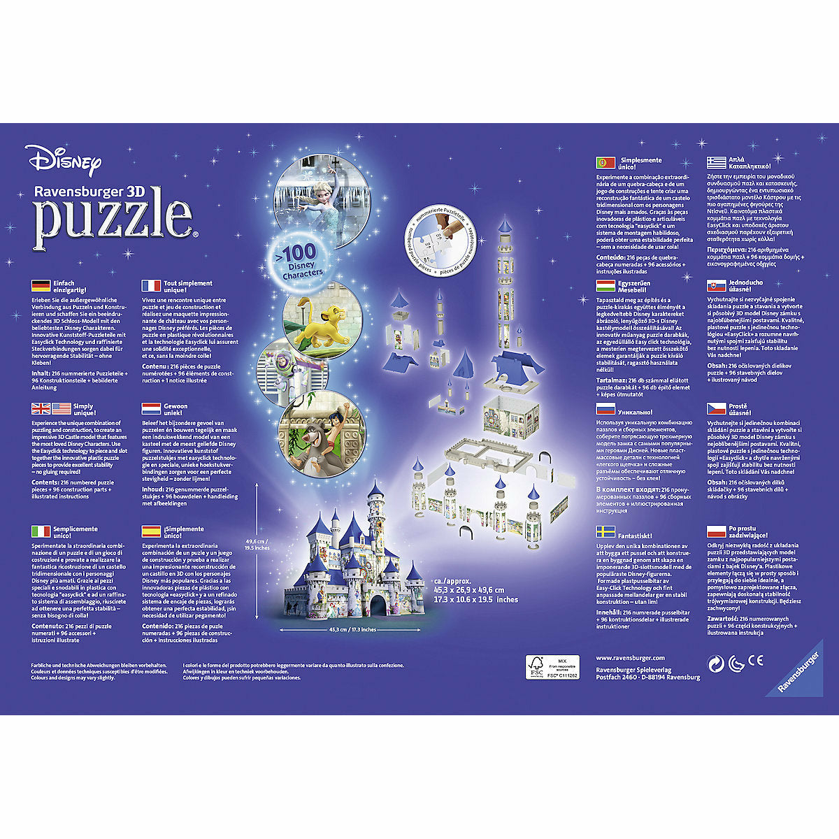 Ravensburger 3D-Puzzle Disney Schloss, 216 Teile