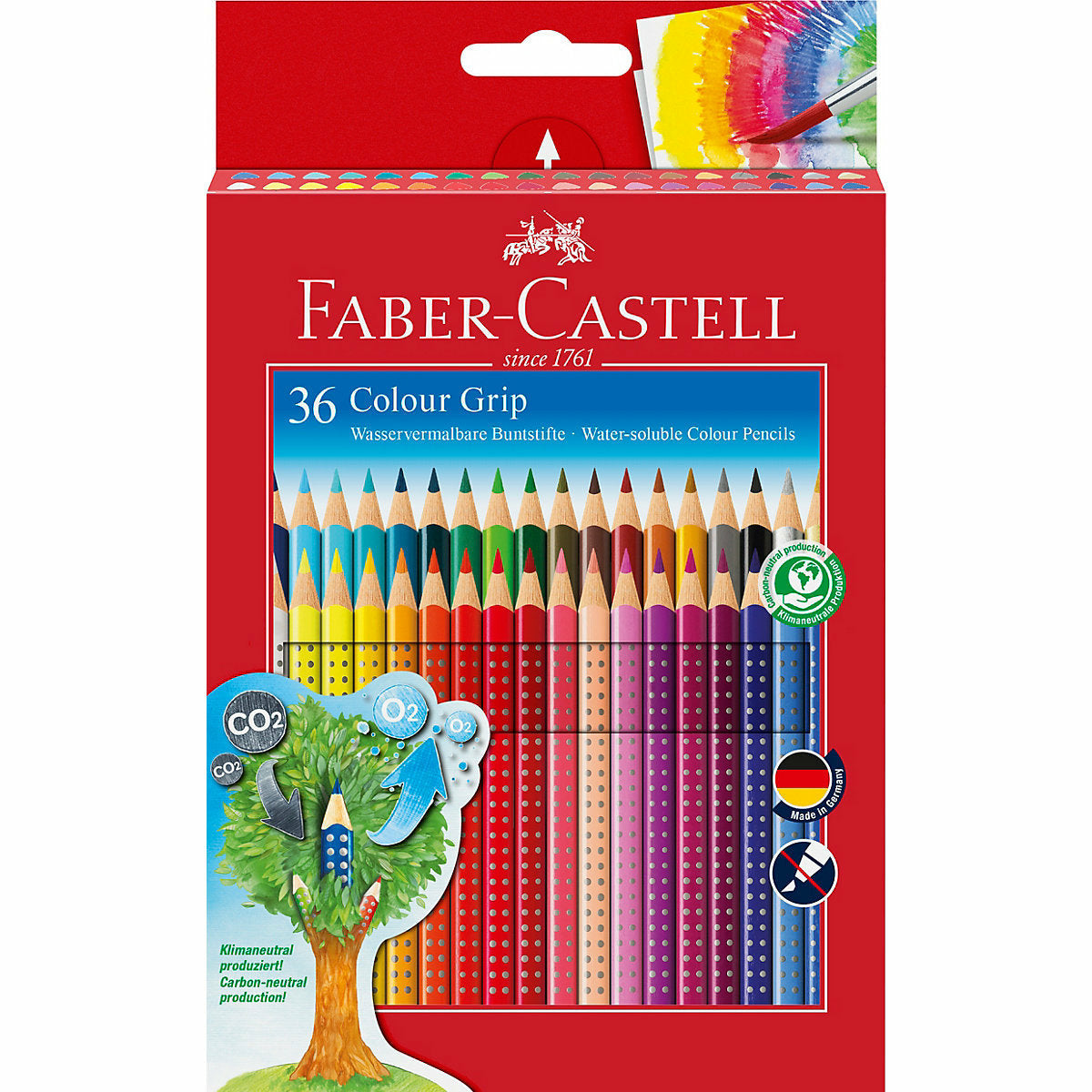 Faber-CastellBuntstifte COLOUR GRIP wasservermalbar, 36 Farben