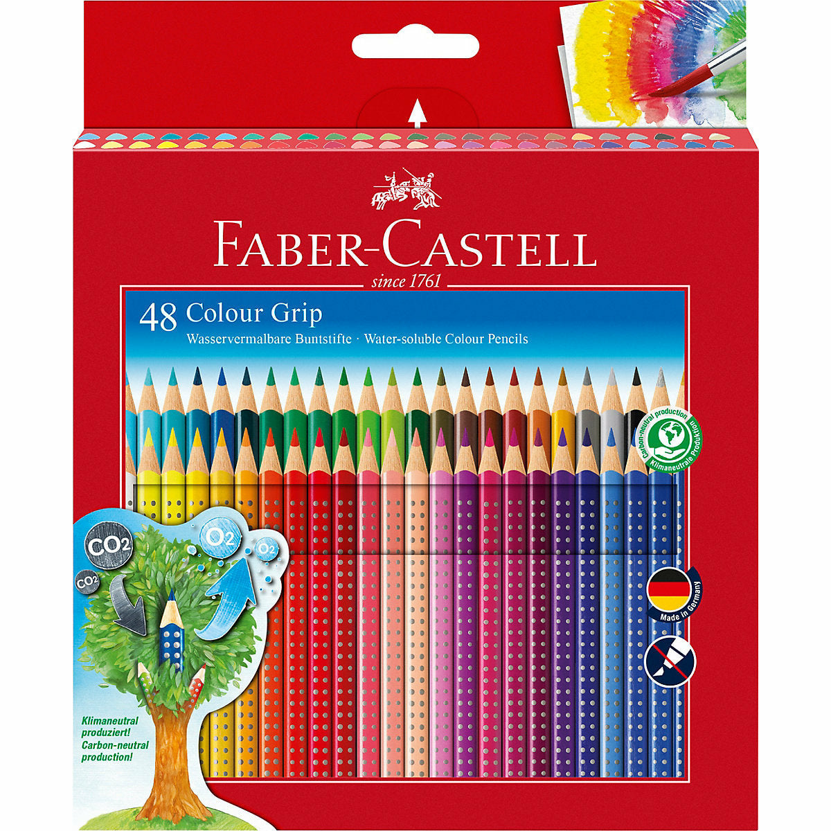 Faber-CastellBuntstifte COLOUR GRIP wasservermalbar, 48 Farben