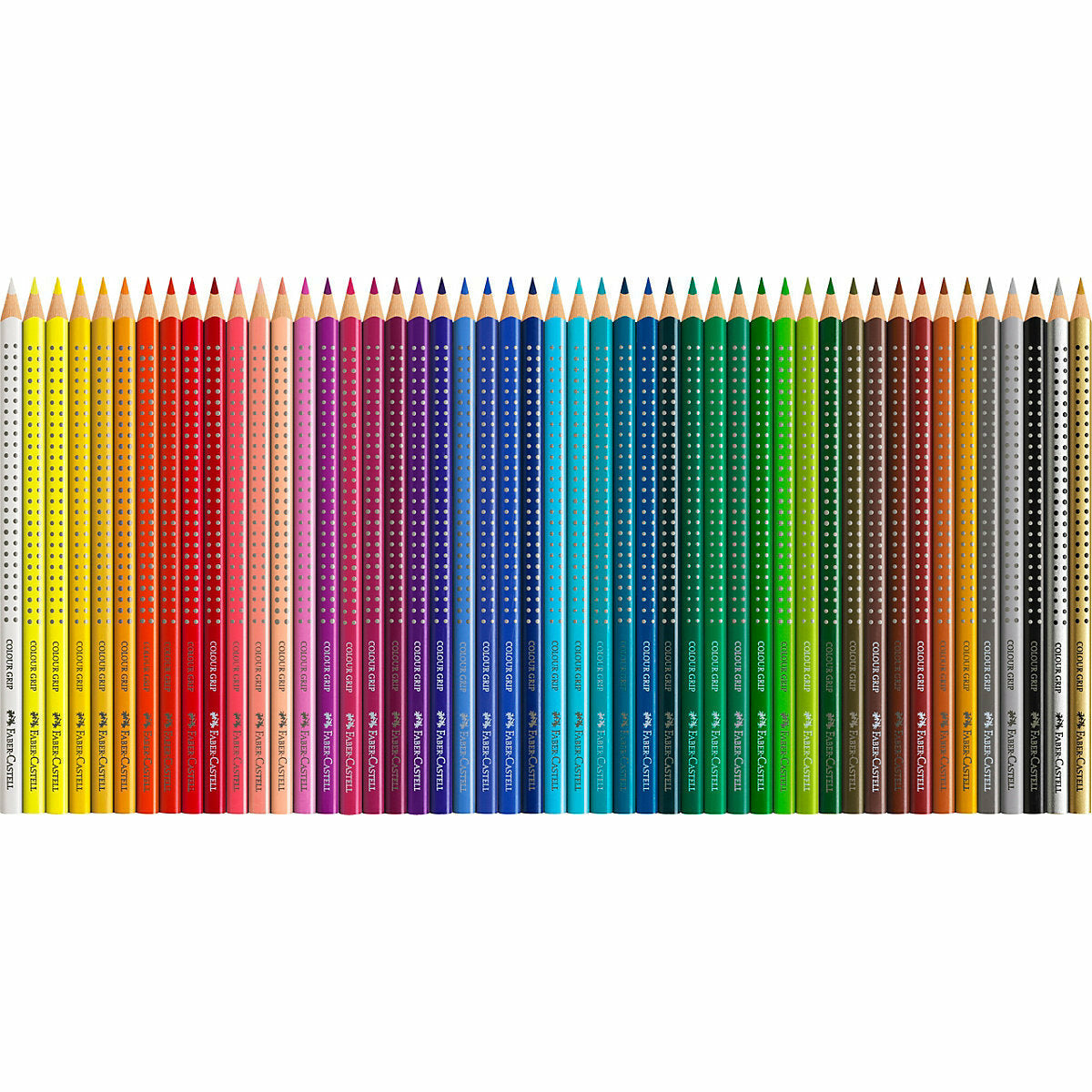 Faber-Castell COLOR GRIP 수용성 연필, 48색 및 액세서리, 메탈 케이스