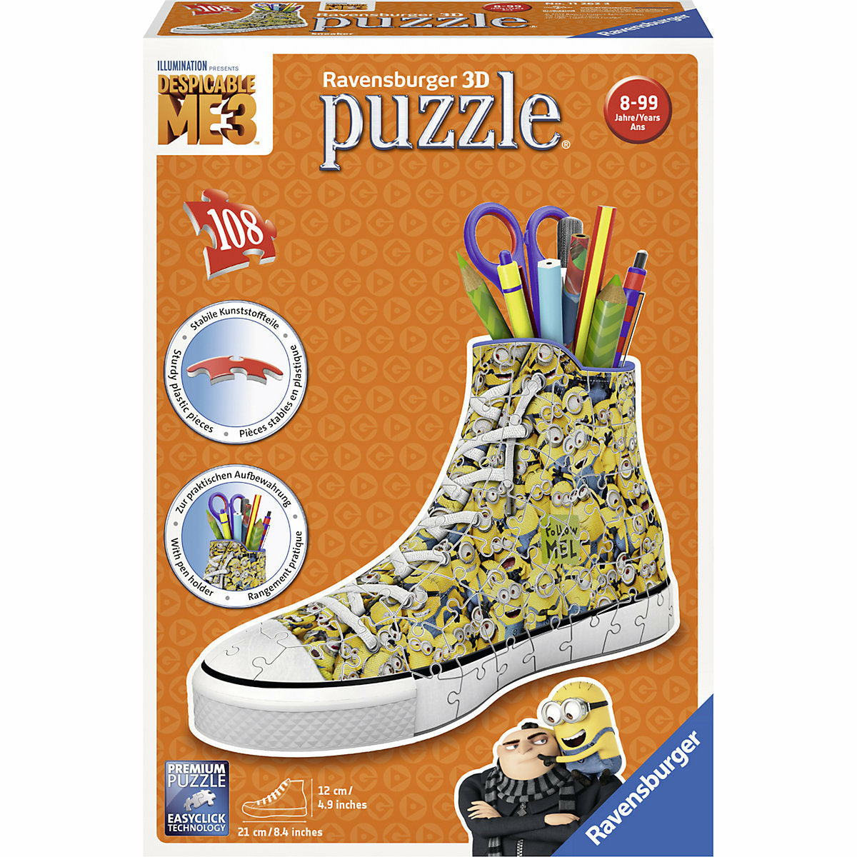 Ravensburger 3D Puzzle Sneaker 108 Teile Minions Ich - einfach unverbesserlich 3