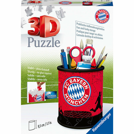 Ravensburger 3D-Puzzle Utensilo, Ø8 x 9,5 cm, 54 Teile, FC Bayern München