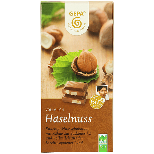 Gepa Bio Vollmilchschokolade Haselnuss 100g