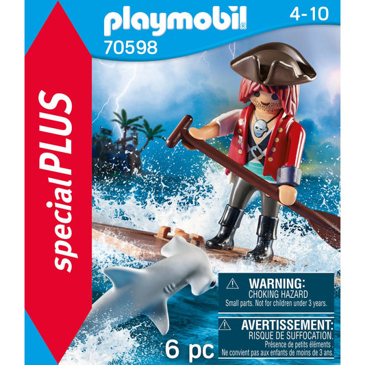 Playmobil 70598 Pirat mit Floß und Hammerhai