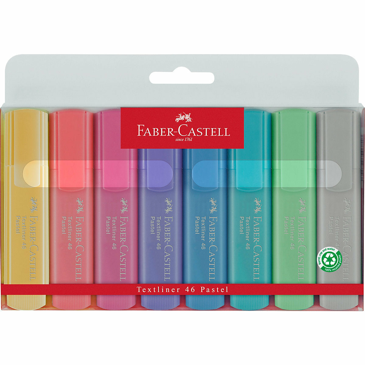 Faber-CastellTextmarker Pastell, 8 Farben, nachfüllbar