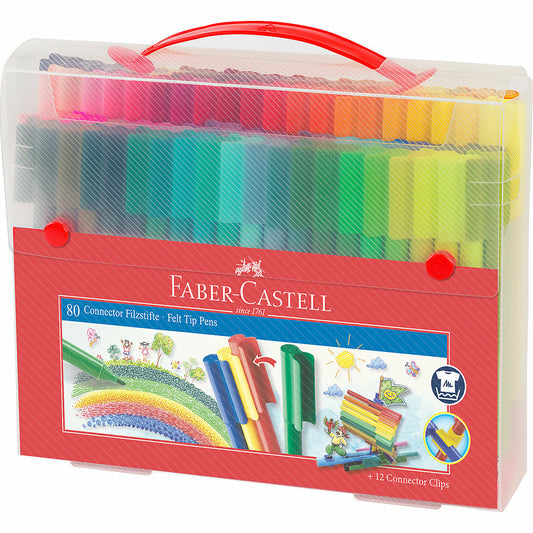 Faber-CastellCONNECTOR Filzstift-Set im Kunststoff-Koffer, 92-tlg.