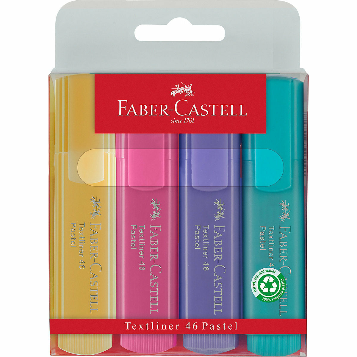 Faber-CastellTextmarker Pastell, 4 Farben, nachfüllbar