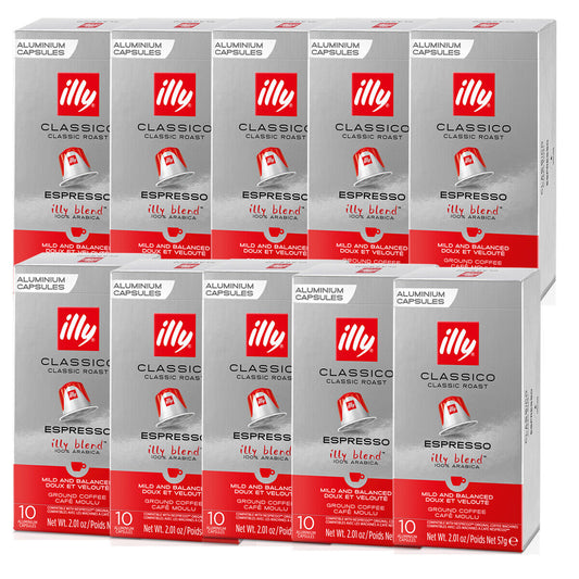 Illy Espresso Classico Kaffeekapseln für Nespresso - 10 Packung x 10 Kapseln